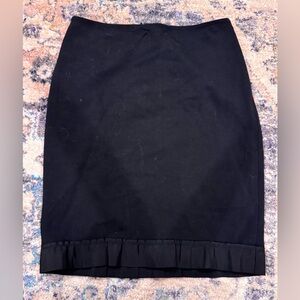 Ann Taylor Classic Black Pencil Skirt with Hem Ruffle